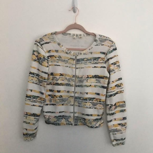 Anthropologie Floral Zip Up Sweater - Picture 2 of 5